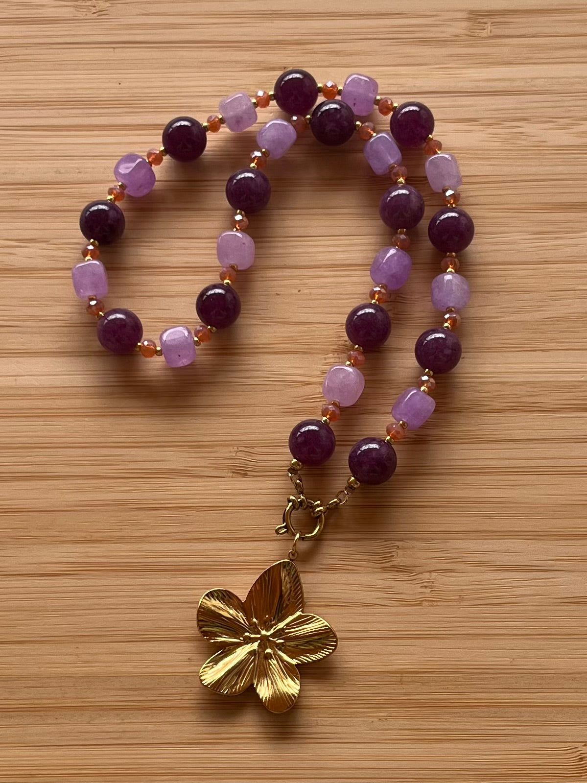 Purple Floral Ketting