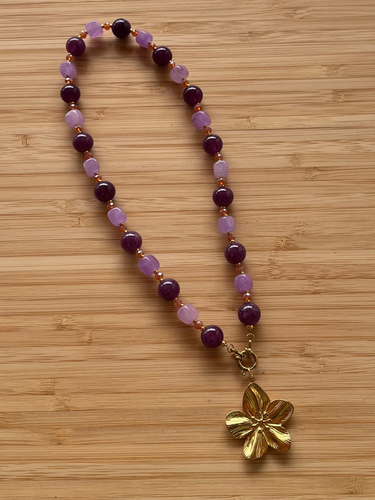 Purple Floral Ketting