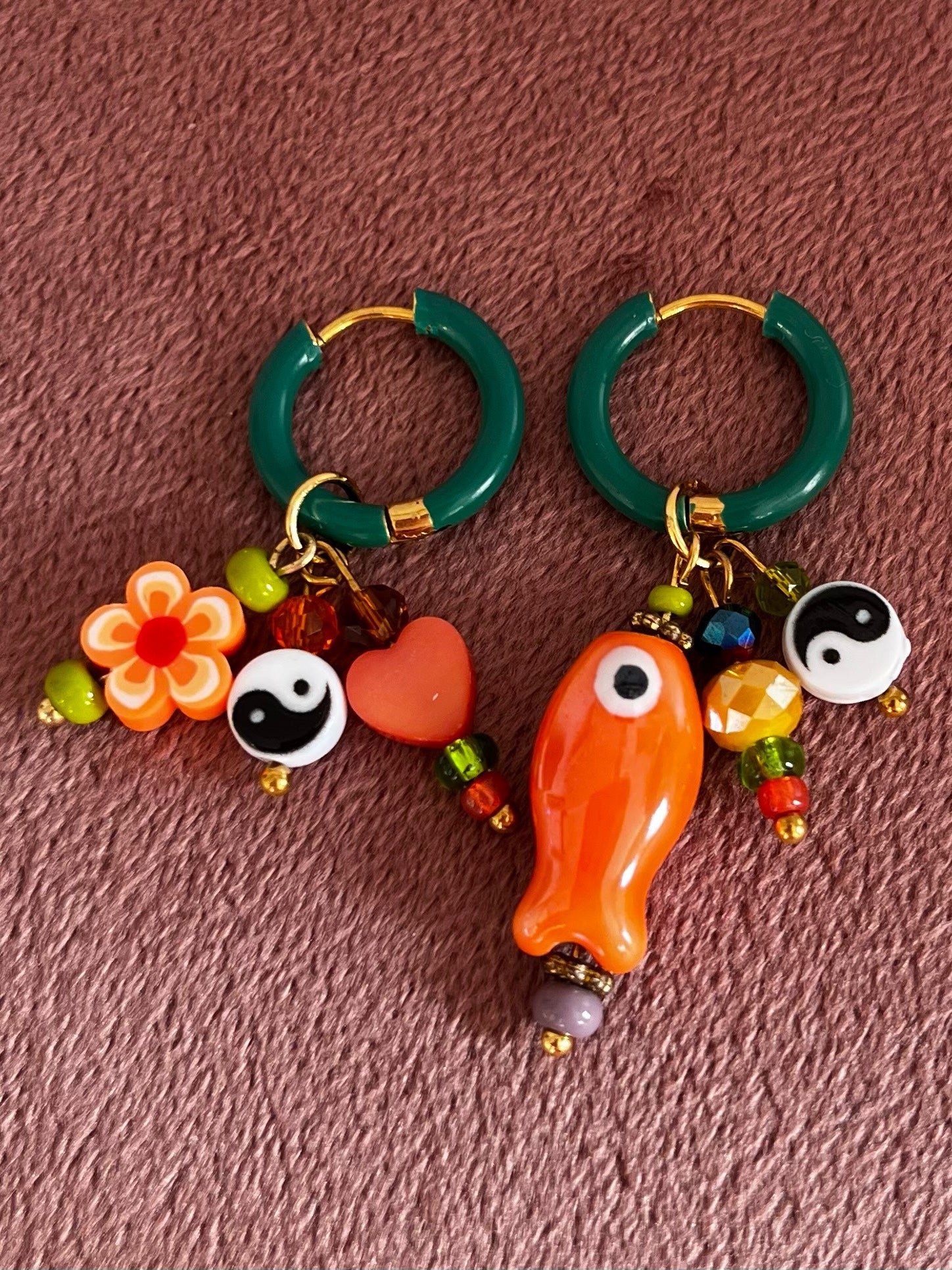 Bedel Oorbellen Groen & Oranje