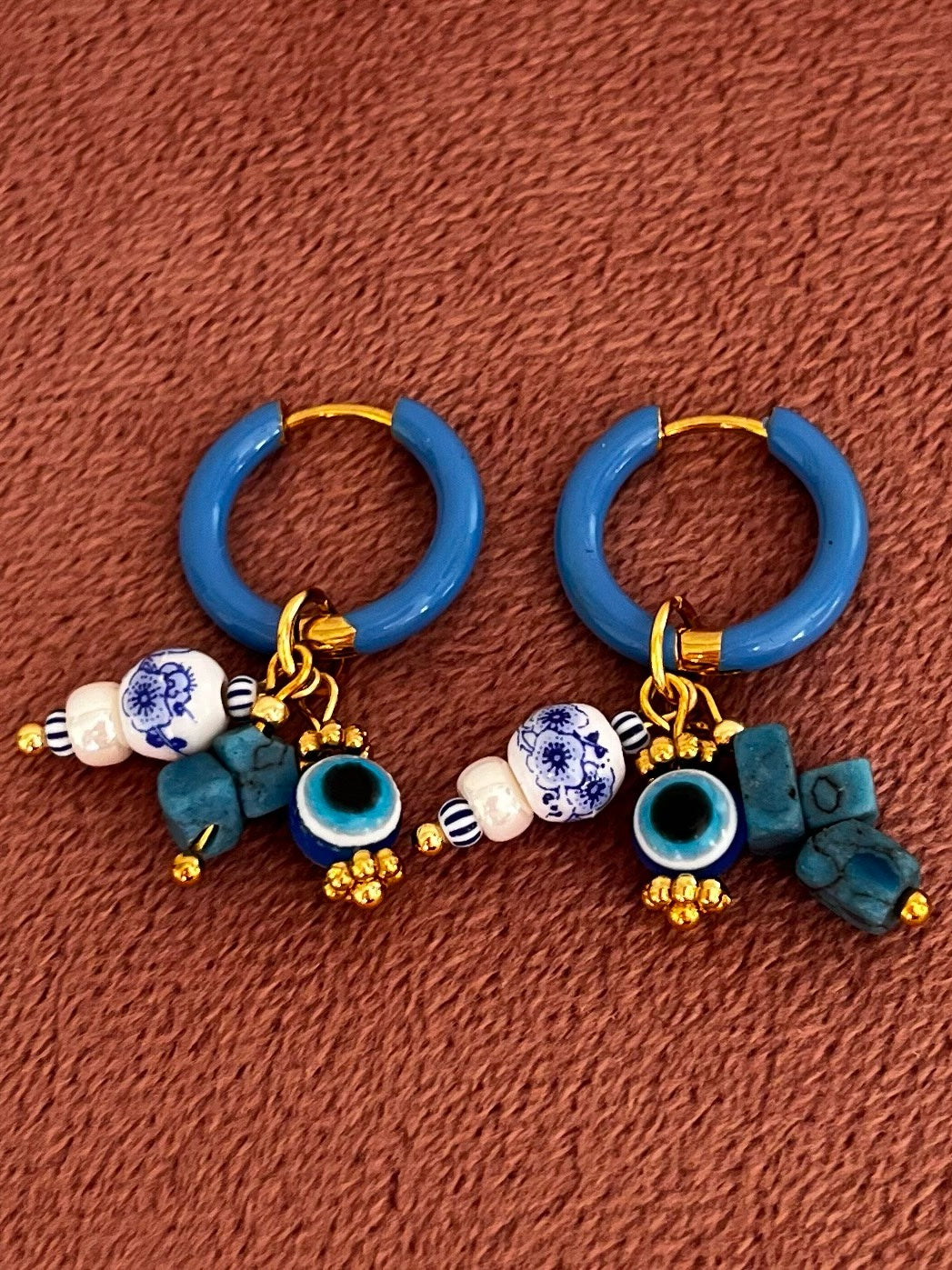 Bedel Oorbellen Blauw