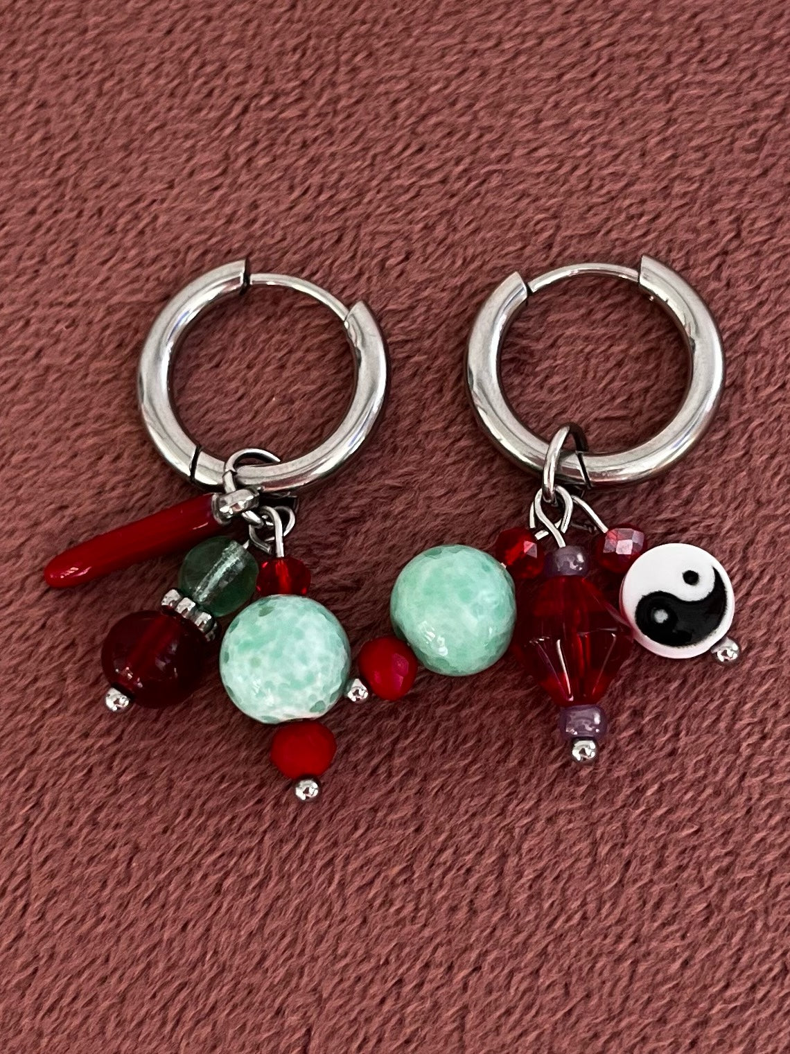 Bedel Oorbellen Turquoise & Rood