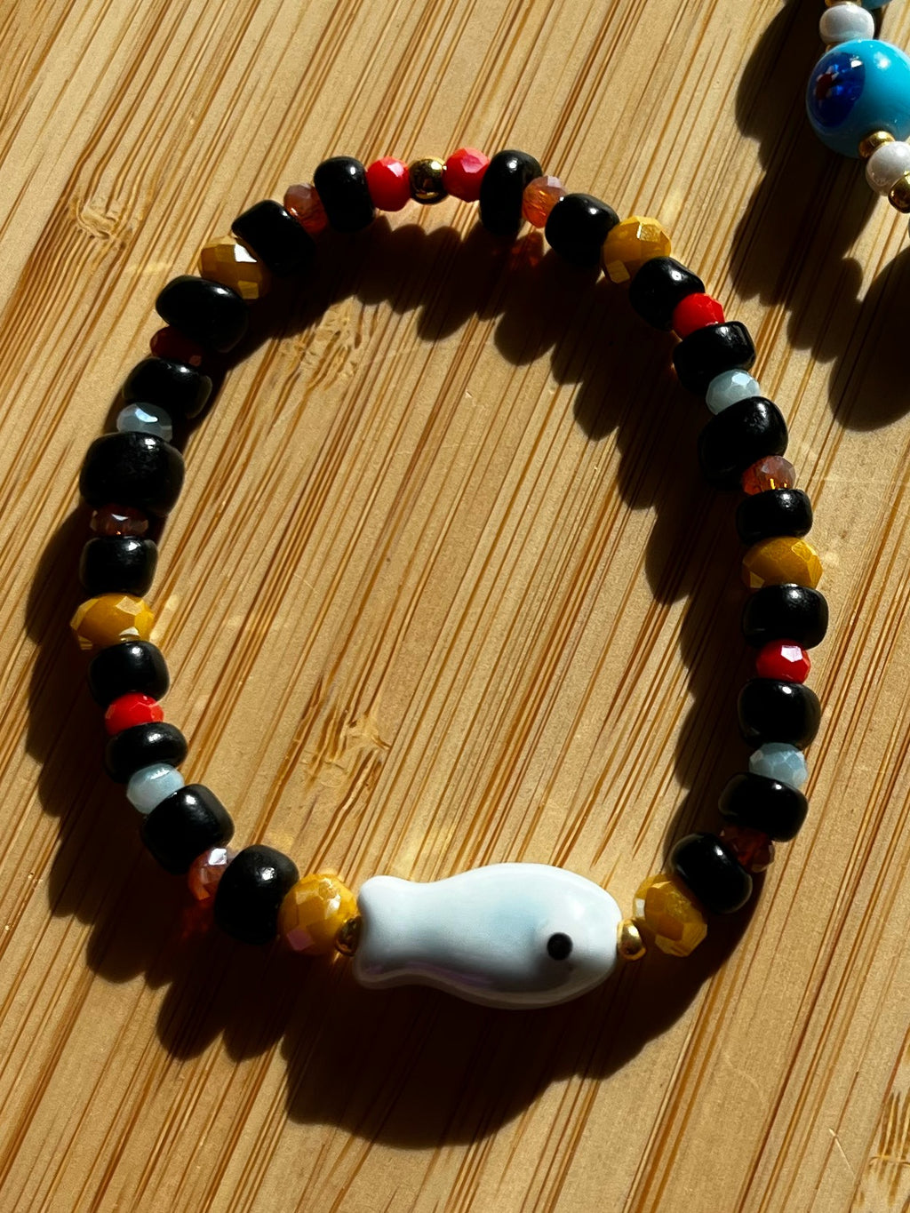 Armband Blauwe Millefiori Kralen